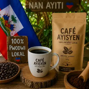 Haitian Coffee Powder, 1lb (16oz) Authentic Poud Kafe Ayisyen
