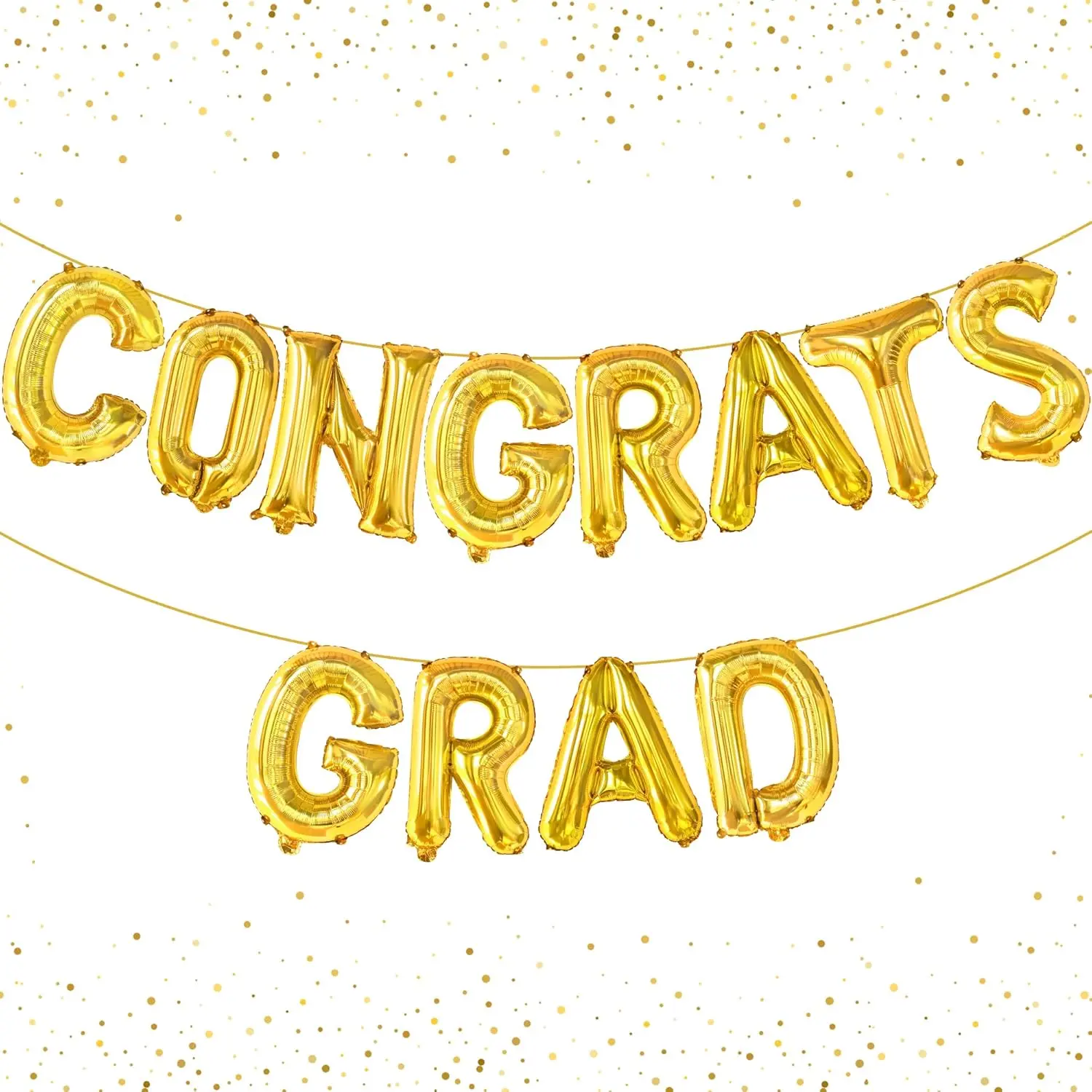 Gold Congrats Grad Balloons - 16 Inch | Congrats Balloons For Graduation Party Decorations 2023 | Congrats Balloon Banner2023 Congrats Grad Banner | Graduation Decorations Class Of 2023…