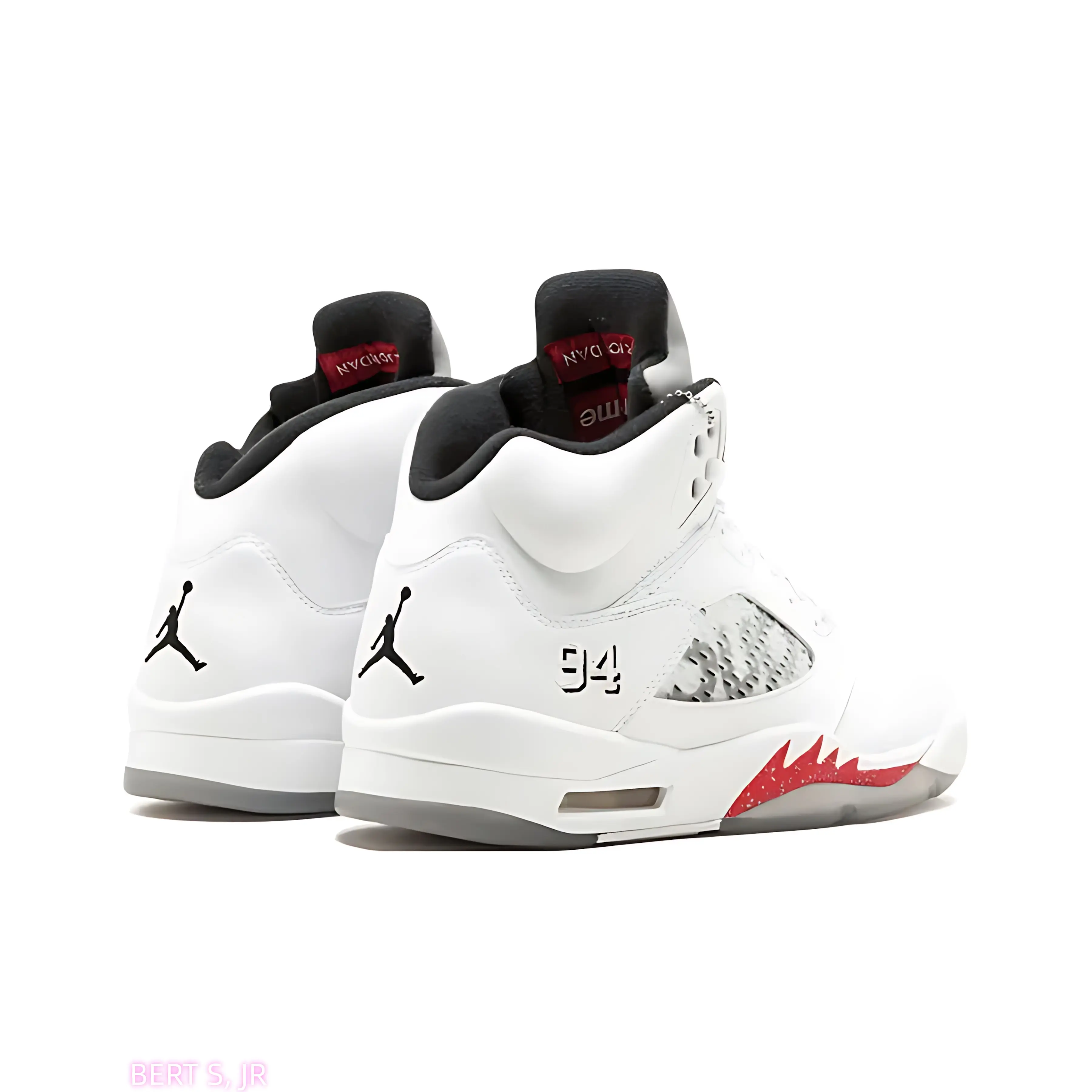Soft Polished Leather White Red Grey Printed High Top Retro Basketball Sneakers Unisex Padded Ankle Collar Breathable Daily Casual Street Shoes Brand New Sealed Packaged with Original Shoe Box