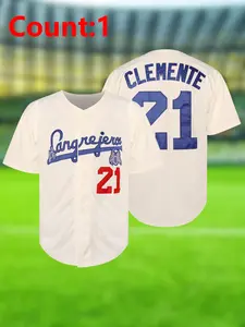 Men's Embroidered Baseball Jersey, Stretchy Breathable Button Sports Uniform, Sportswear Top, Casual Loose Fit, All Seasons, Valentine's Day