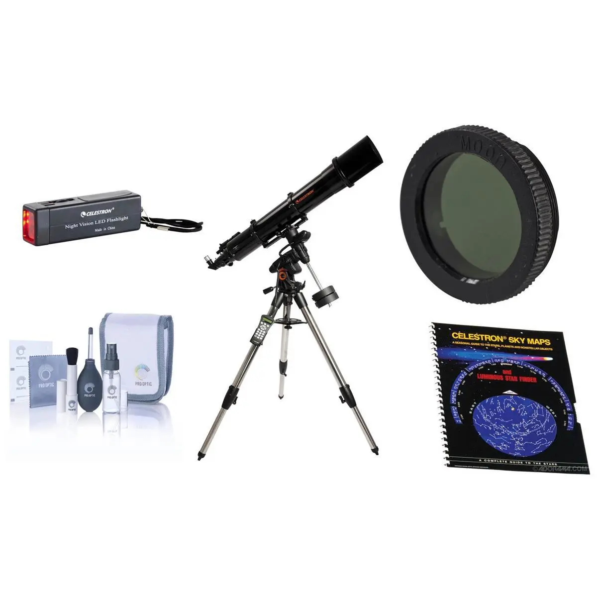 Celestron Advanced VX 6" Refractor Telescope - with Accessory Kit (Night Vision Flash Light, Sky Maps, Moon Filter, Optical Cleaning Kit)