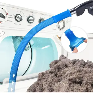 2 Pieces Dryer Vent Cleaner Kit Compatible with All Vacuum Cleaner, Dryer Lint Brush and Vacuum Hose Attachment with Stretch Universal Connector, Quickly Lint Remover