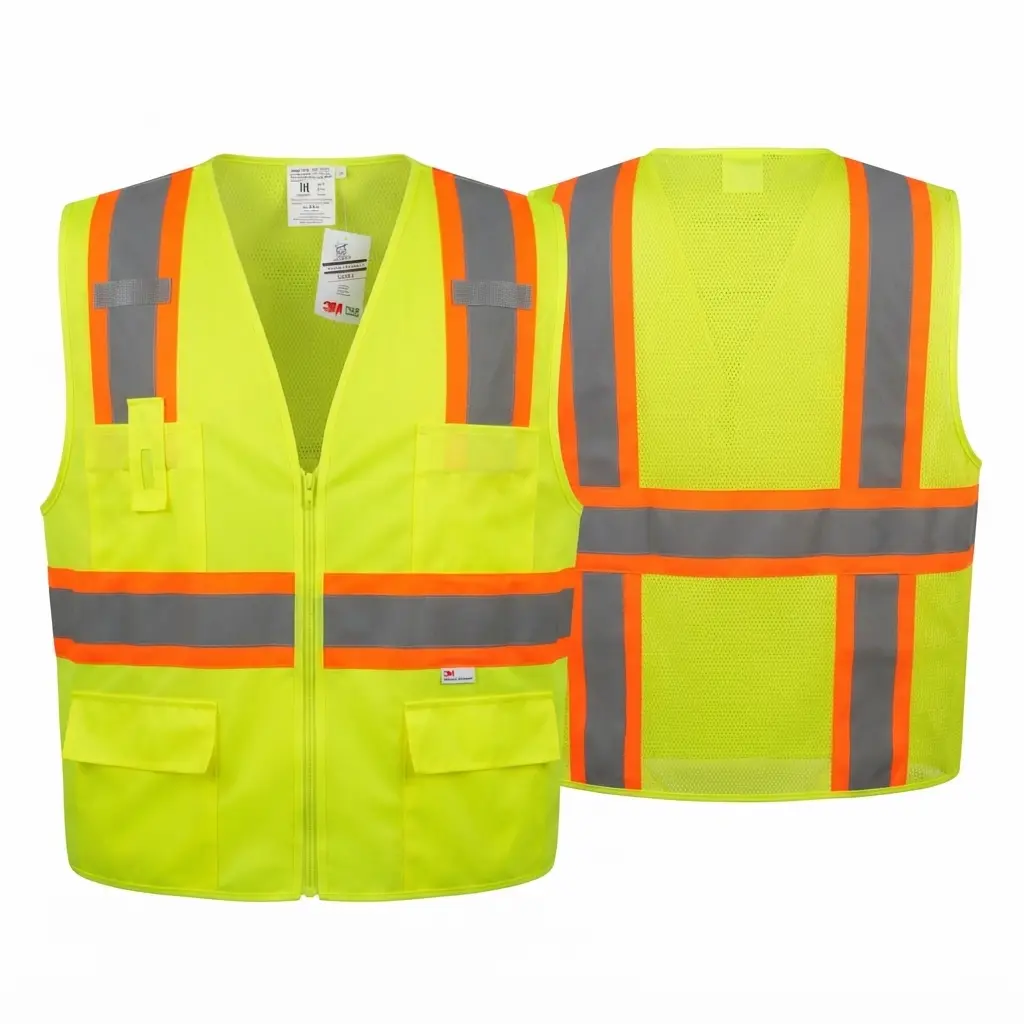 3M 2 or 4 pack Class 2 Hi Vis Jacket Vest - High Visibility Safety Vest with Reflective Tape, Ideal for Construction Work, High Visibility Vest