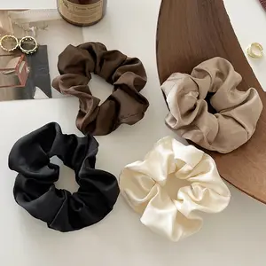 5Pack Satin Hair Scrunchies for Women - Glossy Satin Scrunchies for Hair Satin Scrunchies for Girls Holiday Gift Silk Hair Tie No Damage Cute Satin Hair Scrunchie for Styling