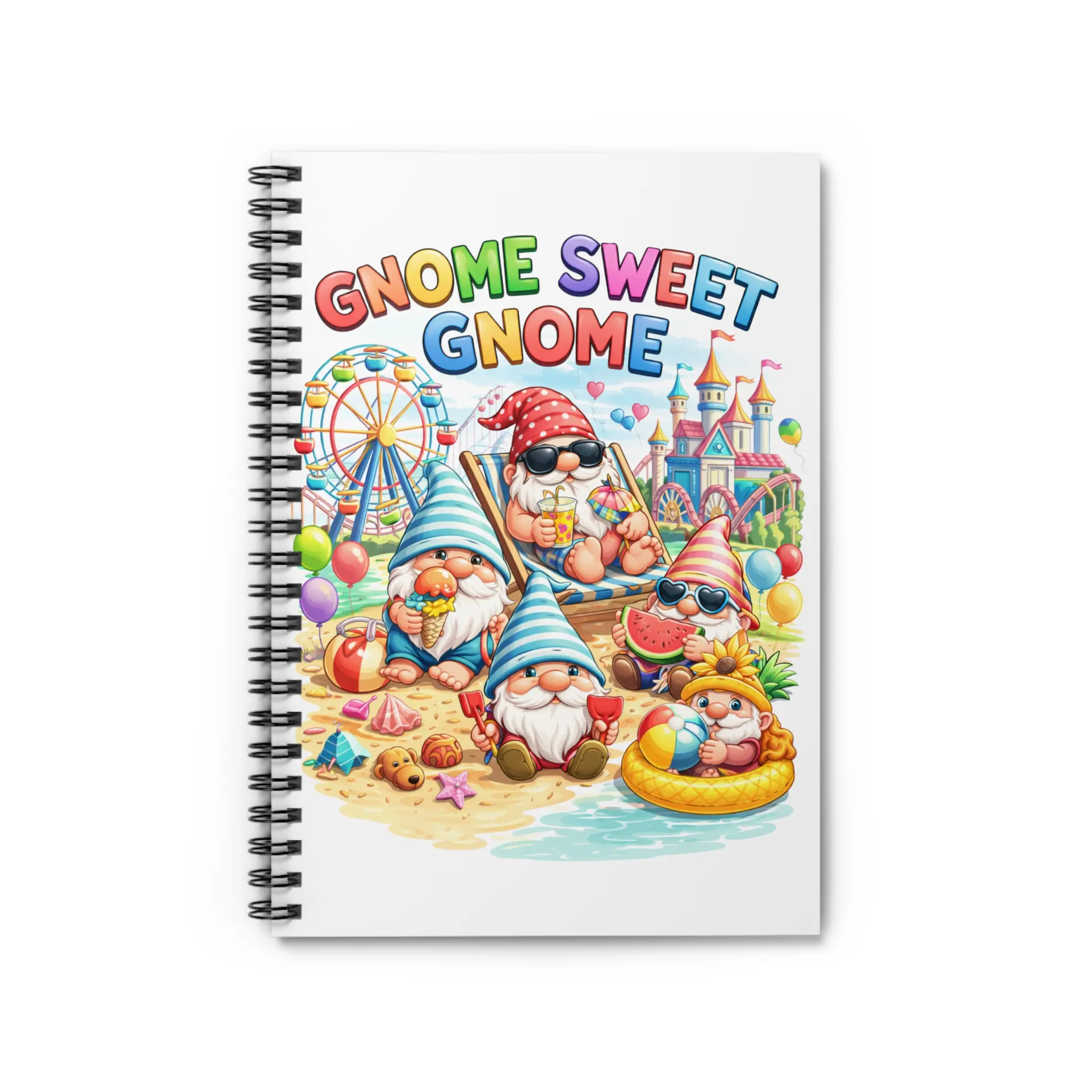 Gnome Sweet Gnome Amusement ParkScene Spiral Notebook