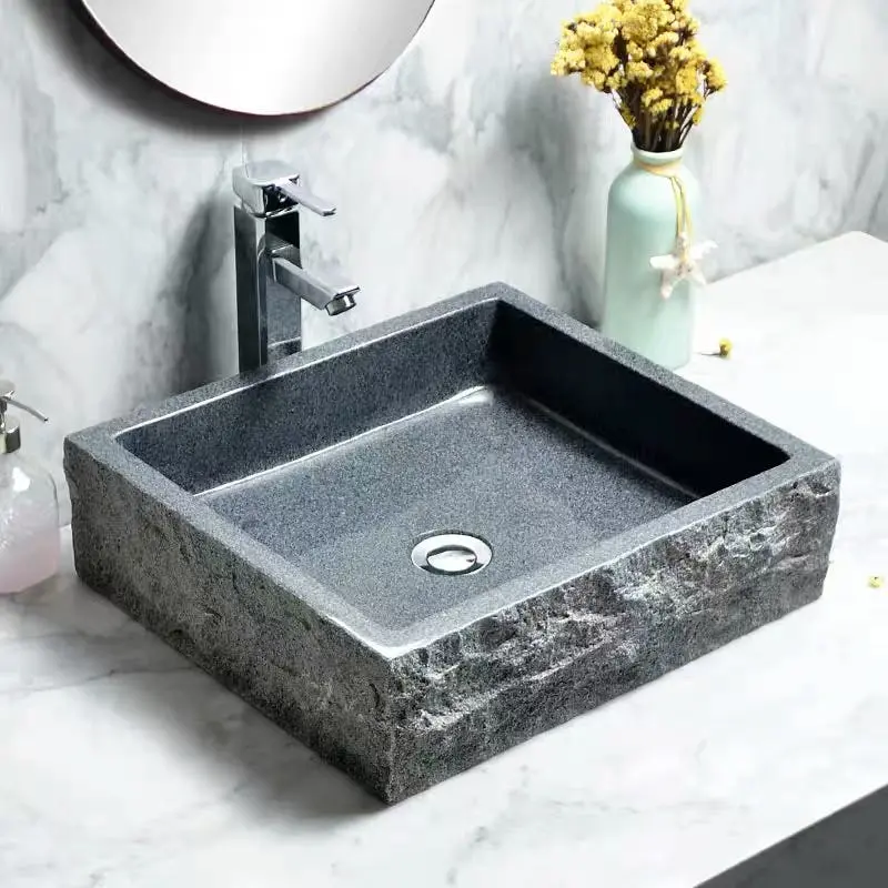 Modern Bathroom Asher Granite Rectangular Vessel Sink