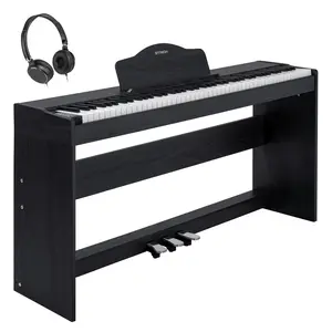 STRICH Digital Piano 88 Keys, Hammer-Action Weighted Keyboard, Full size Electric Piano Keyboard with Furniture Stand, 25Wx2 Speakers, Supports USB-MIDI/Wireless Connect, SDP-300W (Color Black)