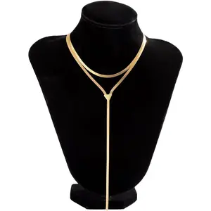 Chunky Gold Snake Chain Necklace for Women | Fashion Silver Statement Long Pendant Jewelry for Party & Gifts, Gold Statement Necklaces, Layered Gold-Tone Necklaces