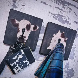 Cowprint Wall Hook Set Home Decor