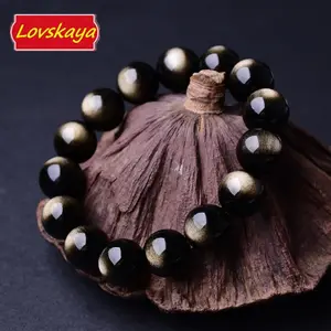 AAA Grade Golden Obsidian Natural Crystal Bracelet，Fashionable And Elegant, Unisex, Suitable For Various Occasions, Crystal Bracelet Jewelry