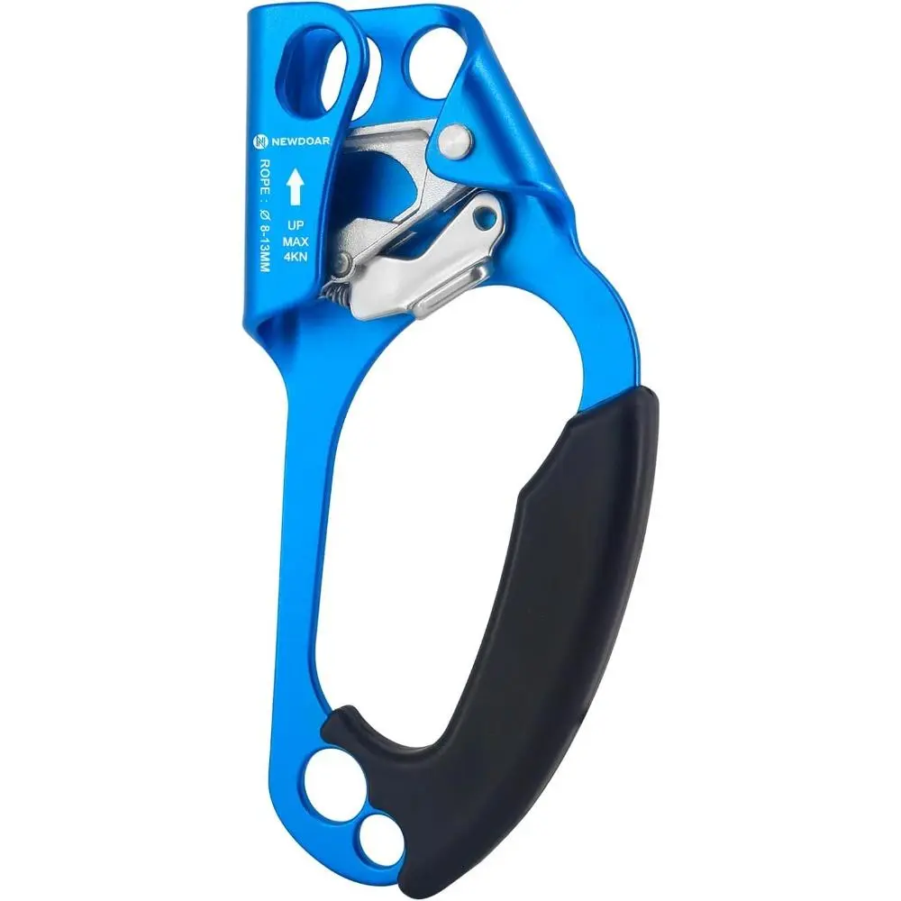 Aluminum Alloy Hand Ascender Rope Clamp - UIAA & CE Certified, High-Safety Rock Climbing Gear, Rubber Handle, Fits 8-13MM Ropes