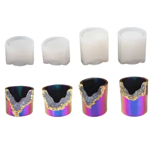 4Pcs/Set Resin Geode Candle Silicone Mold Set