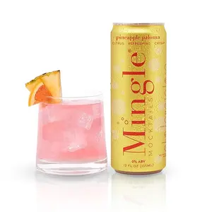 Mingle Mocktails - Non Alcoholic Drinks, Alcohol Alternative Pre-Mixed Drinks Made with Real Juice, Canned Mocktails or Cocktail Drink Mixer, Gluten Free, Vegan, 12 fl oz Cans