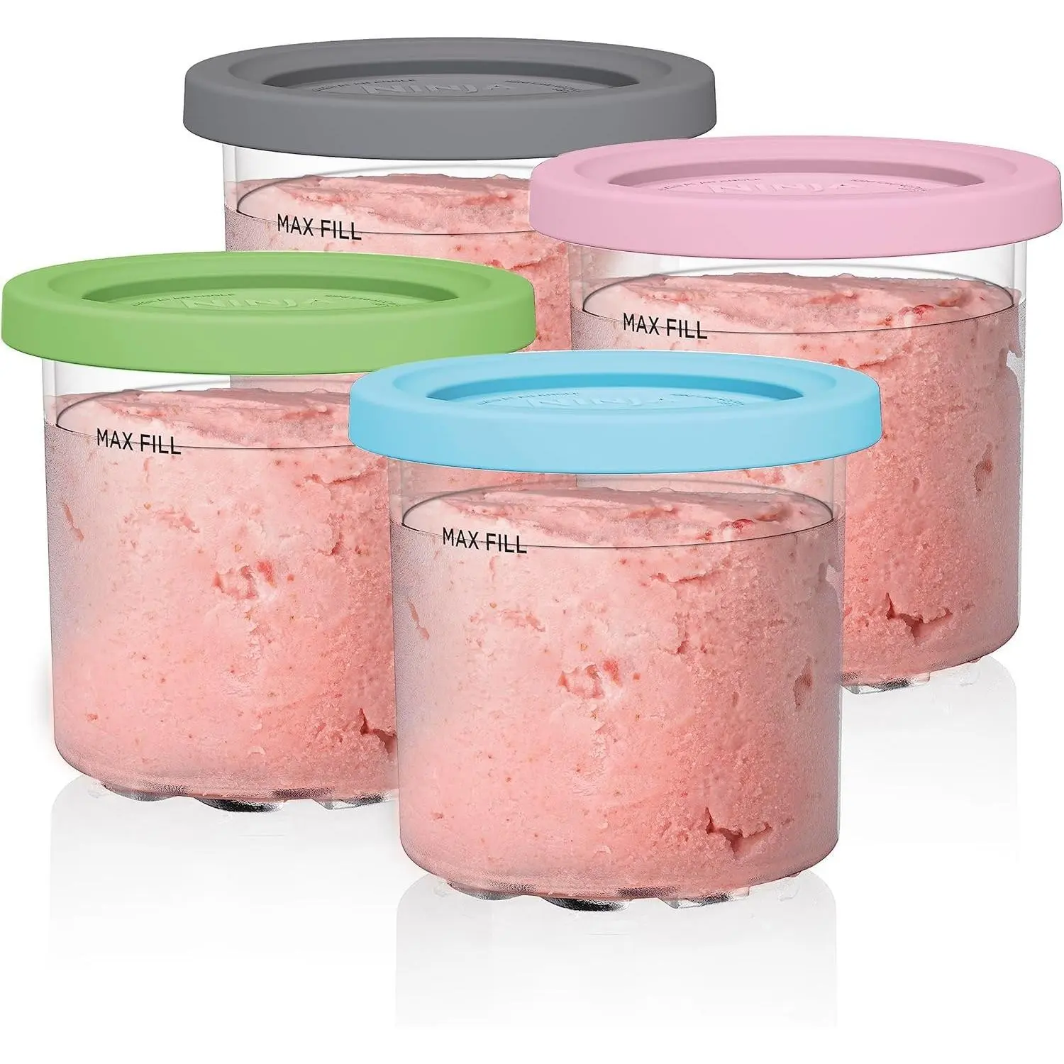 4-Pack Ice Cream Cups Compatible with Nc299am C300s Series, Perfect Fit for Your Ice Cream Needs, Durable & Reliable Design