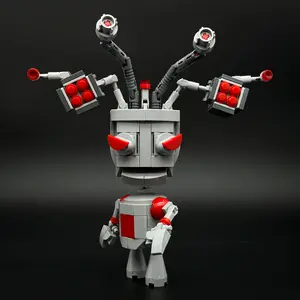 MOC Anime-Inspired Mechanical Combat Robot Display Model, Cartoon Style Mecha Brick Construction Set for Adults, Miniature Collectible Robot Figure, DIY Desktop Decor Building Blocks Model, Perfect Gift for Hobbyists, Anime Fans & Office Display