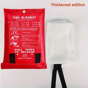 Emergency Fire Blanket 4-Pack, Fiberglass Fire Suppression (40x40 in) for Kitchen Home Safety, Includes Lint Remover Brushes & Lint Eraser, Home Essentials Survival Gear