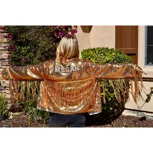 Custom Gold Sequin Fringe Jacket
