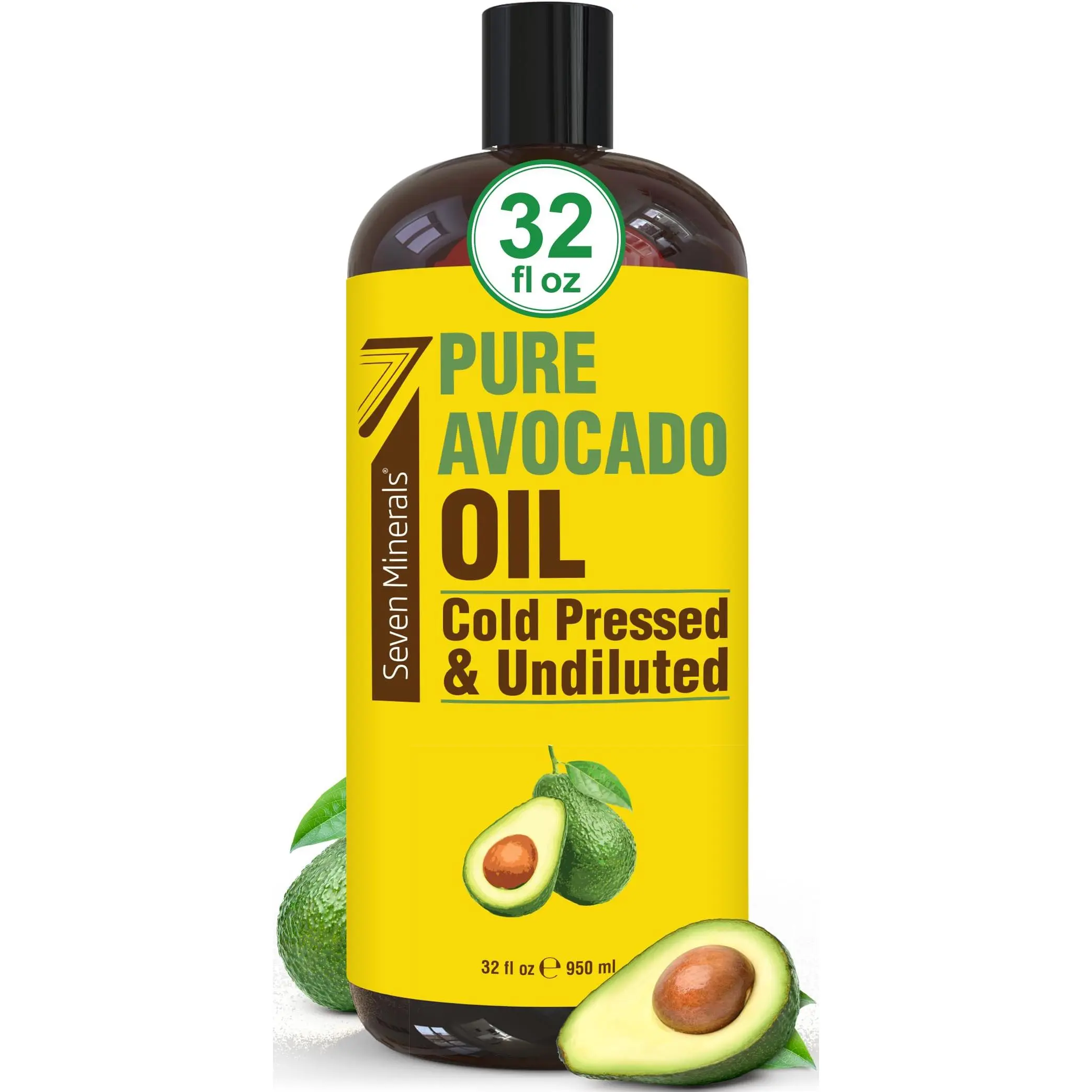 NEW Cold Pressed Avocado Oil For Hair, Skin, & Face - Big 32oz - Premium Grade & Hexane Free, 100% Pure, GMO Free, & Non-Greasy Carrier Oil for Natural Hair and Skincare - Great with Essential Oils
