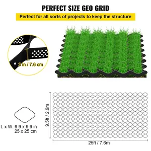 【Summervibes】VEVOR Ground Grid, 1885 lbs per Sq Ft Load Geo Grid, 3" Depth Permeable Stabilization System for DIY Patio, Walkway, Shed Base, Light Vehicle Driveway, Parking Lot, Grass, and Gravel