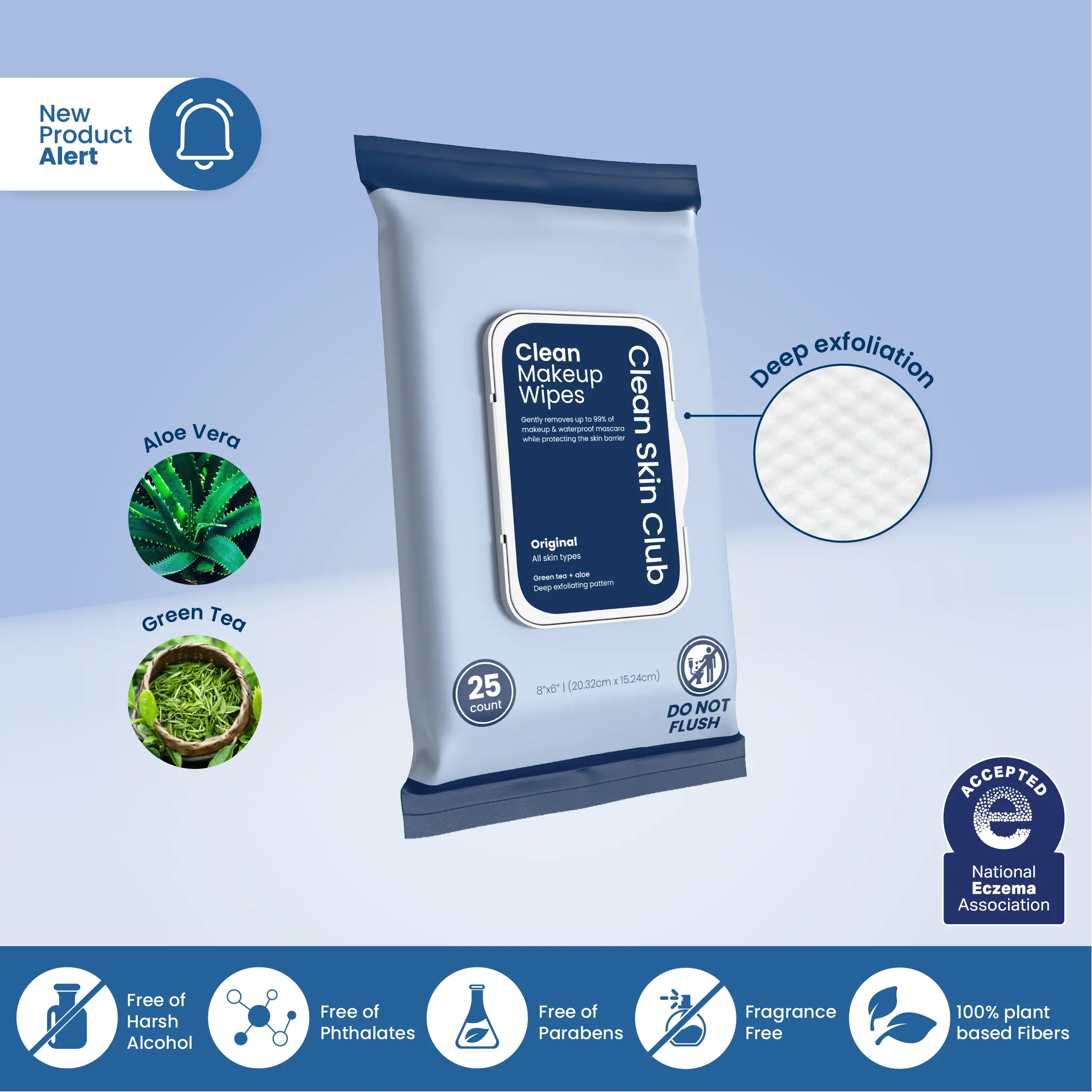 Clean Makeup Wipes Original 25ct: Gentle, Non-Irritating Removal for All Skin Types