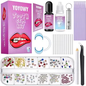 YOYOWY Tooth Gem Kit,Teeth Jewelry Kit with Glue and Light,Tooth Gems Kit for Teeth,Professional DIY Tooth Gem Kit,Fashionable Crystal for Teeth Sweet Smile Gems