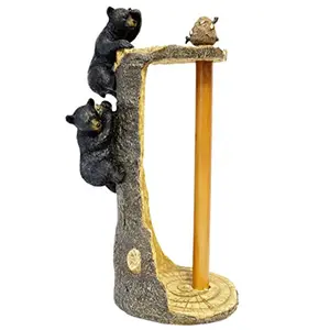 DeLeon Collections  8.6 x 6.5 x 15.6 in. Bears Climbing Tree Paper Towel Holder