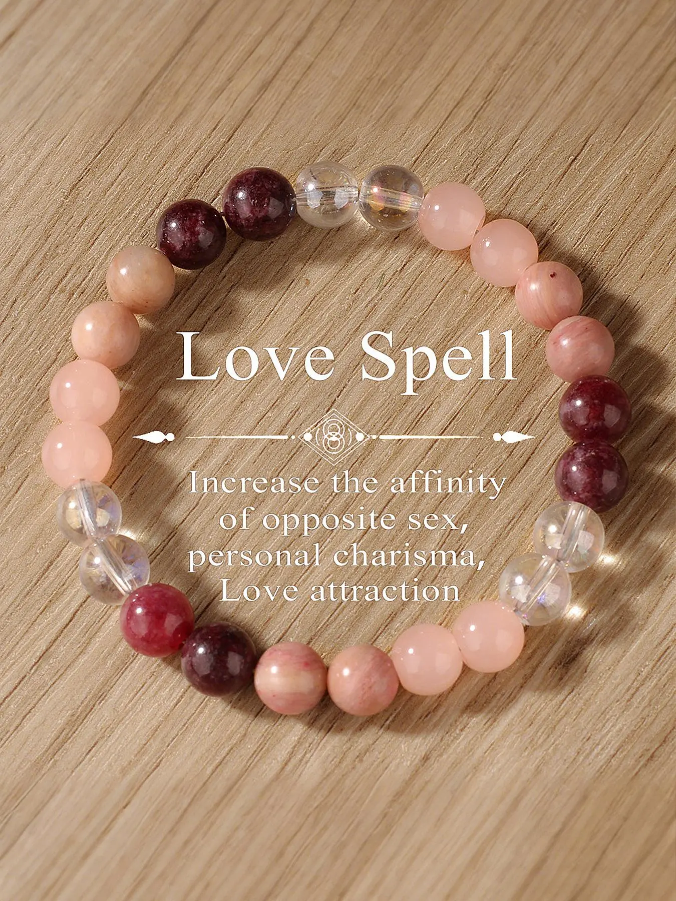 Natural Crystal Garnet Beaded Bracelet, Love Spell Jewelry, Intuitively Chosen Crystals, Hand Selected Crystals, Enhances Personal Charm & Attraction, Spiritual Gift for Friends, Enhance Personal Allure, Crystal Bracelets