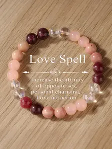 Natural Crystal Garnet Beaded Bracelet, Love Spell Jewelry, Enhances Personal Charm & Attraction, Spiritual Gift for Friends, Enhance Personal Allure