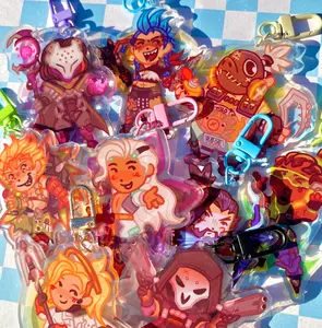 Overwatch Keychain Acrylic Charms - Junkerqueen, Ramattra, Junkrat, Reaper, Mercy, Lifeweaver, Cute, Durable, And Perfect For Bags, Keys, Or Gifts. Great For Daily Use Or As Thoughtful Little Gifts For Your Friends And Yourself.