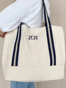 [Custom in Description] Custom Boat Tote Bag - Embroidered Canvas Tote Bag - Custom Text Tote - Bachelorette Gift bag - Embroidery -Personalised Tote shopper