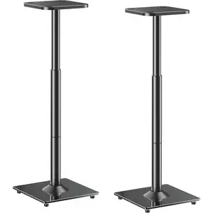 Universal Speaker Stands Height Adjustable 28"-37.4", Bookshelf Speaker Stand Pair for  Studio Large Speakers Up to 22 lbs, Surround Sound Speaker Stand with  Management, Black