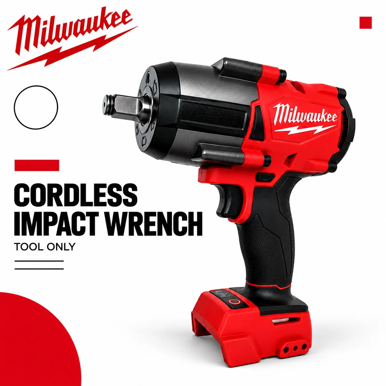 Milwaukee M18 FMTIWF12 1/2" Brushless Mid Torque Impact Wrench, 610 Nm Fastening Torque and 813 Nm Nut Busting Torque with 3 Mode Control, LED Light and Friction Ring Anvil for Automotive Repair and Mechanical Work car mechanic dewalt dcf900 high