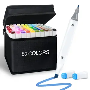 60/80 Colors Alcohol Markers Artist Drawing Painting and Sketching Art Dual Tip Markers for Book Painting Card Making Coloring Illustrations SketchPerfect for Students Adult