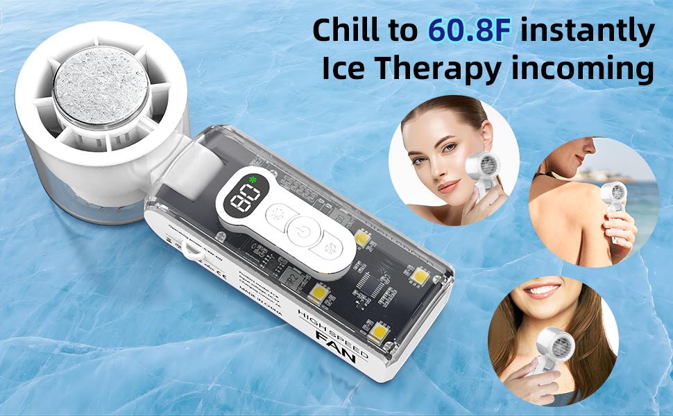 Portable Handheld Cooling Fan — 3600mAh High-Capacity Battery, 1–100 Level Stepless Adjustment, Built-in Cooling Compress Function and LED Emergency Light; Compact and Mini-Sized — Ideal for Home, Work, Travel, or Gifting.