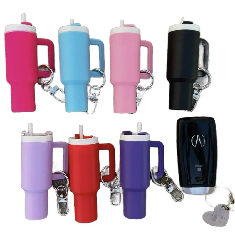 Tumbler Keychains - Available in Multiple Colors with Keyring Attachment - Product Description Provided