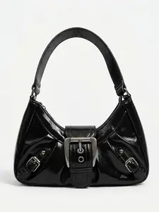 Vintage Style Single Shoulder Bag, Retro Punk Folded Underarm Purse, New Women's Handbag, Trendy Streetwear Accessory, Casual Trendy Bag, Fashionable Shoulder Bag