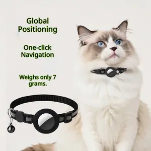 Pet GPS Tracker Compatible with AirTag - Anti-Lost Locator for Cats & Dogs, Real-Time Tracking via Phone, Secure Collar Holder for Small Medium Pets
