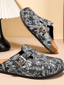 Unisex Geometric Pattern Soft Sole Sandals, Adjustable Buckle Design, Casual Comfortable Shoes for All Seasons Daily Wear, Slip On Clog