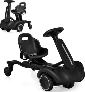 Costway Ride on Drift Car, 6V Battery Powered Go Kart with Adjustable Seat, 360° Rotating Wheels, Horn, Engine Sound, 3 MPH Toddler Car Toy Gift for Boys Girls