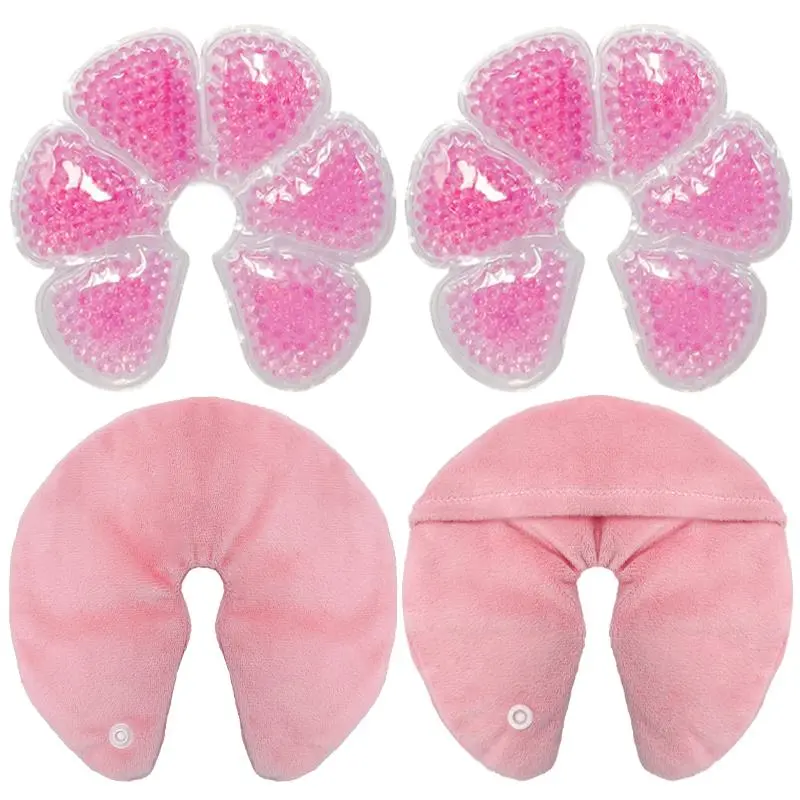 1pc Set Breast Relax Care Packs, Hot and Cold Breast Pads with Cozy Plush Cover, Essential Maternity Postpartum Breastfeeding Comfort for Moms