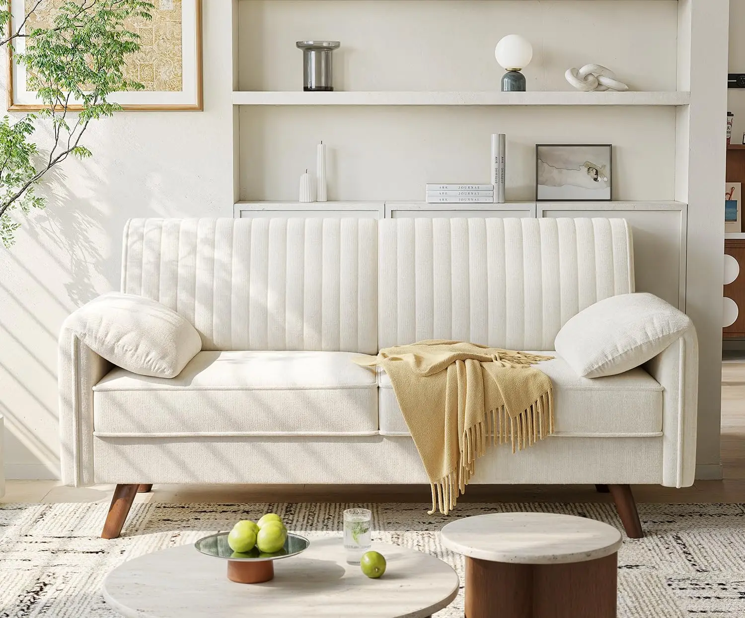 【SummerFinds】ONBRILL 64.5" Loveseat Sofa, Chenille Loveseat Couch for Living Room, 23.2" Deep Seat Love Seat with Padded Arms, Comfy Modern Small Couches for Bedroom, Small Spaces, Dorms, Office