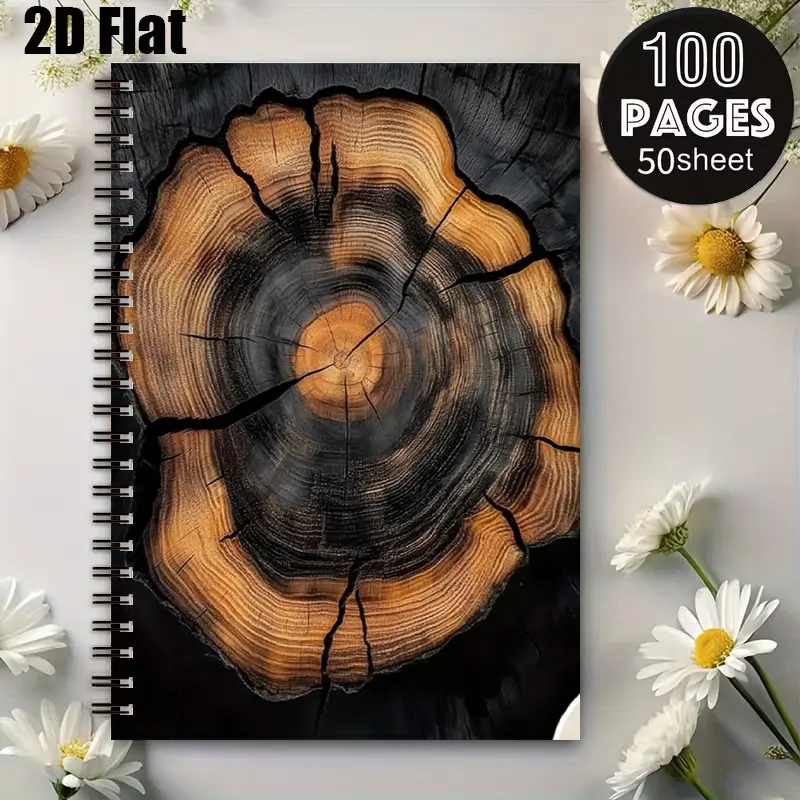 1pc Camping Journal Spiral Notebook 5.7x8.26 Inch, Durable Binding, RV Outdoor Adventure Log, Travel Diary, Gift for Outdoor Enthusiasts, Perfect for Hiking Trips, Summer Vacation, Birthday Present [2D] Flat