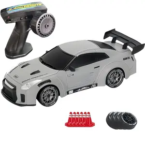 1:20 Remote Control Drift Car with 2.4GHz 4wd, LED Lights & Tires, Road Obstacle Tools, Perfect Birthday Gift, Indoor/outdoor Racing Experience, RC Drift Car