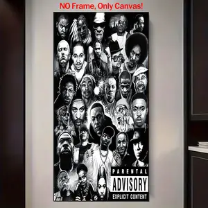 1 Count Canvas Poster, Cool Hip Hop Legends Art Images, Exquisite Poster, Perfect Living Room Decoration, Modern Art, Fashion Poster, Family Wall Art, Waterproof,Frameless