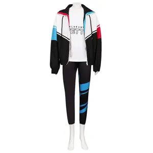 Women's Valorant Jett Inspired Casual Clothes Set - Costume Windbreaker, Jacket + Pants + T-Shirt, Trendy Women's Cosplay Streetwear