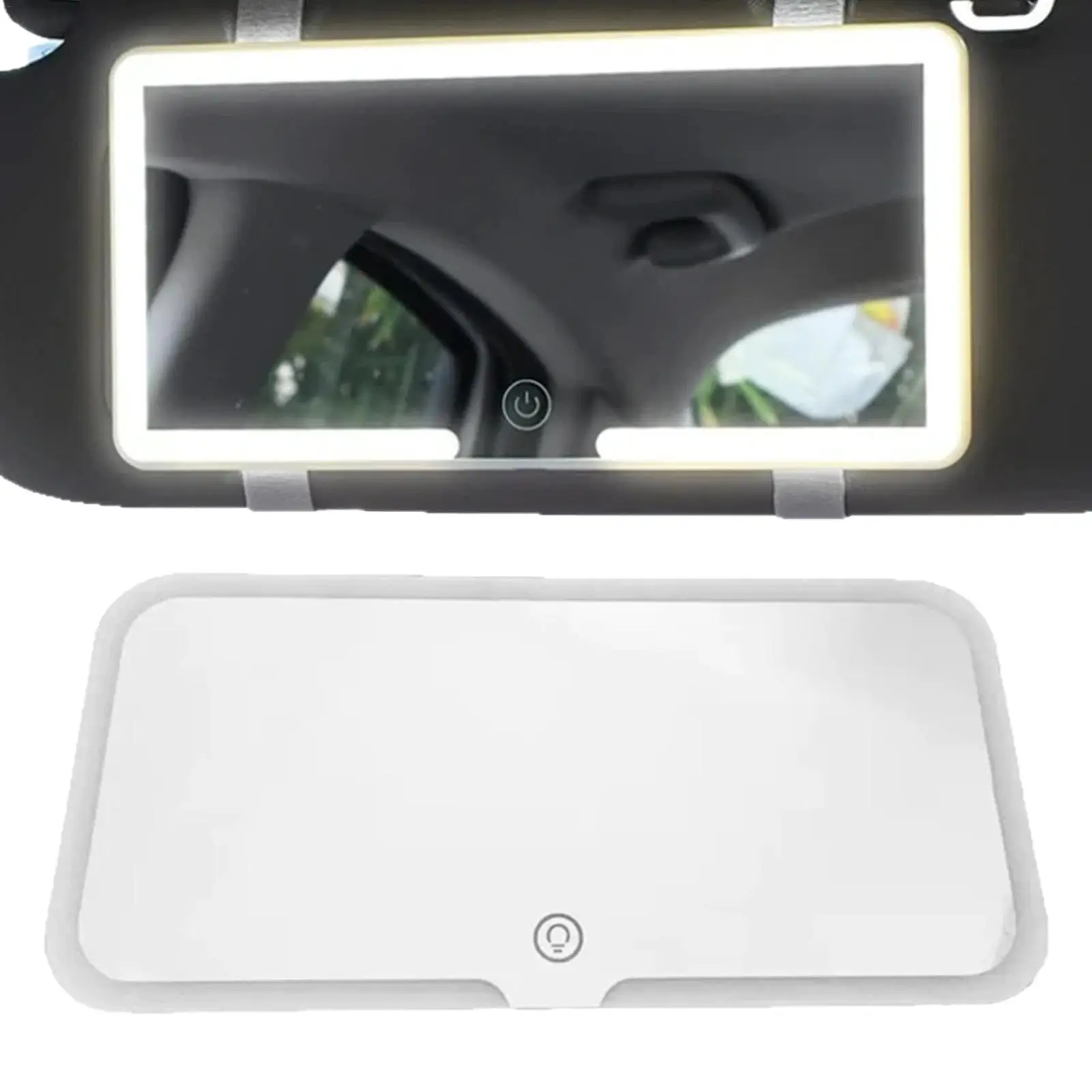 Car Sun Visor Mirror, Cosmetic Makeup Mirrors with Straps, HD Cars Interior Cosmetic Mirror, Car Accessories for Women Universal Sun Visor Mirrors for Trucks, Cars, SUVs