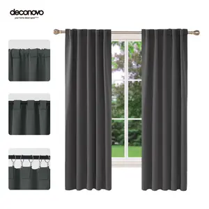 Back Tab and Rod Pocket Blackout Curtains 2 panels — Deconovo Thermal Insulated Room Darkening Curtains Back Tab and Rod Pocket Blackout Curtains 2 panels — Deconovo Thermal Insulated Room Darkening Curtains