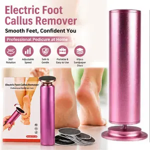 Professional Electric Callus Remover for Feet – Variable Speed Foot File with 60 Replacement Sandpaper Discs, Effective Dead Skin & Cracked Heel Treatment, Home Pedicure Kit