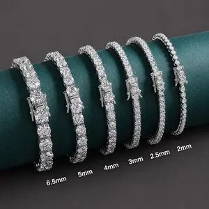 Moissanite Tennis Bracelet – White Gold Finish Iced Out Bracelet for Men & Women