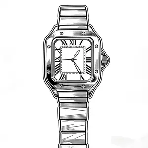 Silver-colored C watch with adjustable features.